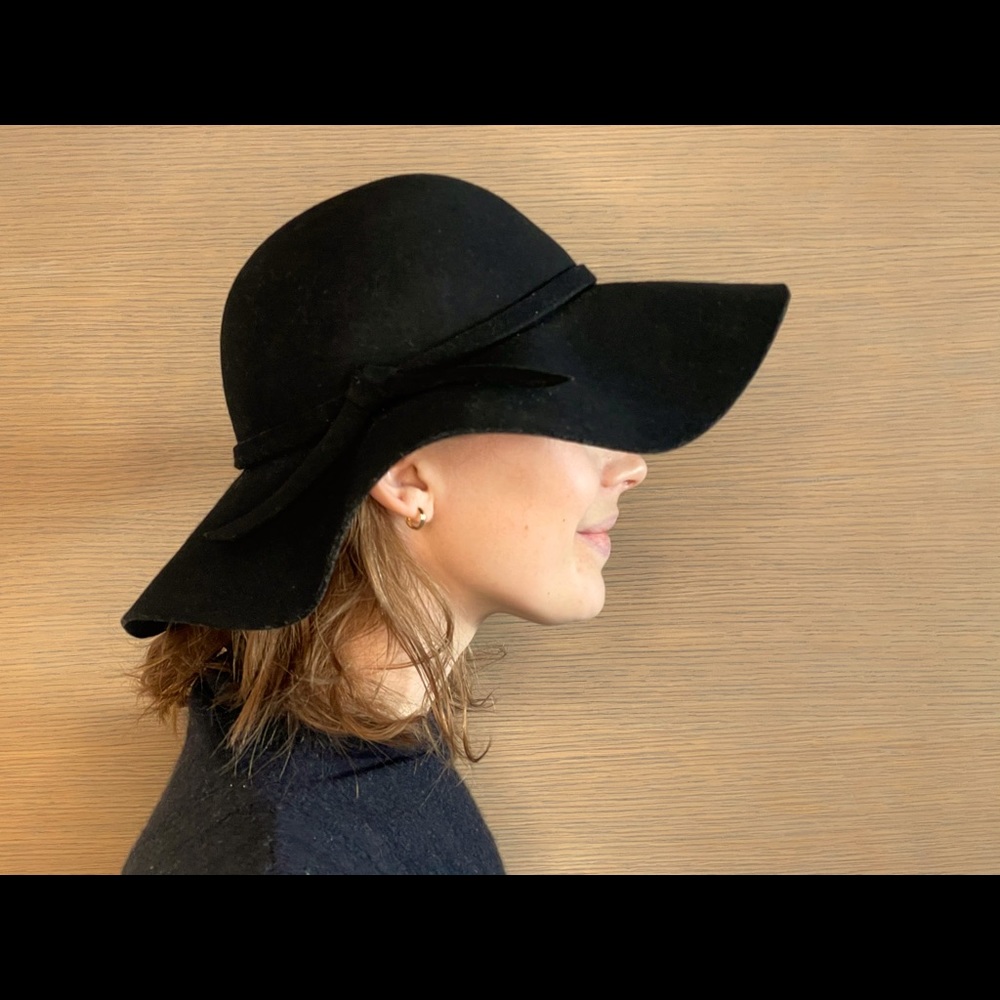 Wool Black Floppy Hat